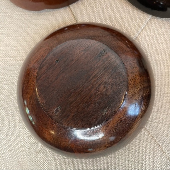 LOT of 5 Mahogany Wood bowl - Picture 8 of 9